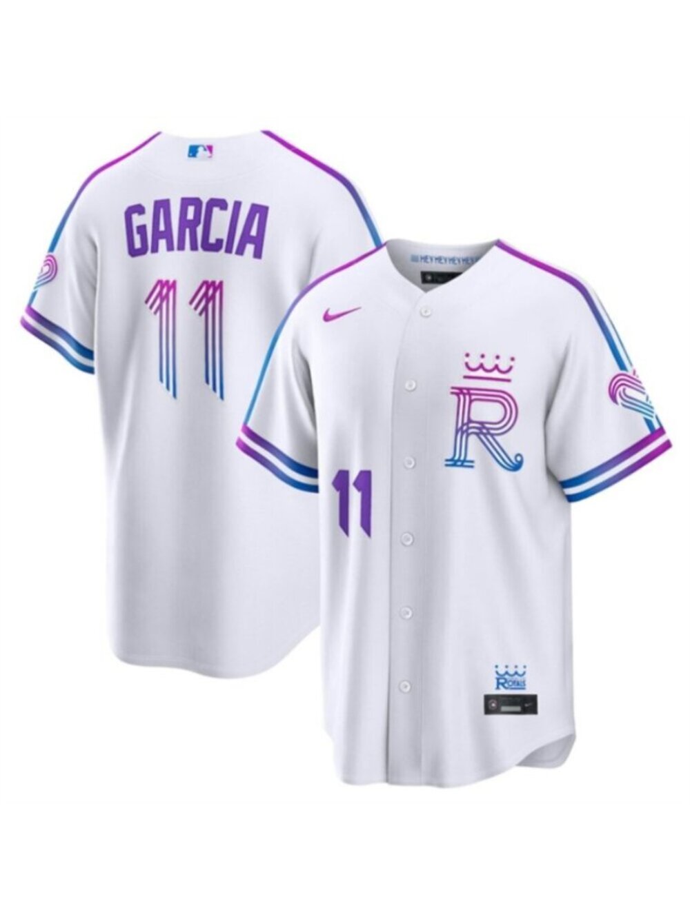 Youths Kids for Maikel García Stitched White Jersey